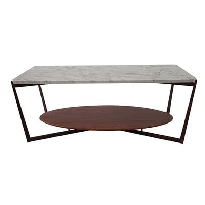 Esildur Coffee Table - White/Walnut - With 2-Year Warranty