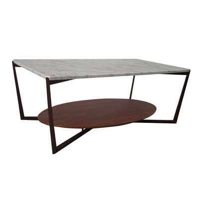 Esildur Coffee Table - White/Walnut - With 2-Year Warranty