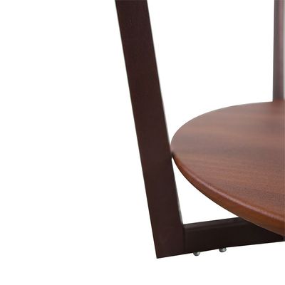 Esildur Round End Table - White/Walnut - With 2-Year Warranty