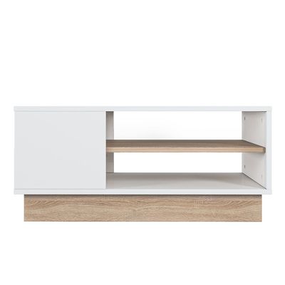 Camillo Centre Table - High Gloss White/Light Oak - With 2-Year Warranty