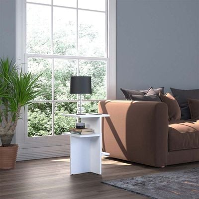 Hera Side Table - White - With 2-Year Warranty