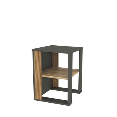 Leroy Side Table - Anthracite/Walnut - With 2-Year Warranty