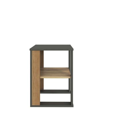 Leroy Side Table - Anthracite/Walnut - With 2-Year Warranty