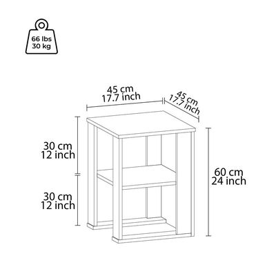 Leroy Side Table - Anthracite/Walnut - With 2-Year Warranty