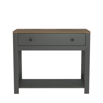 Pearson Console Table with Drawer - Anthracite/Walnut - With 2-Year Warranty