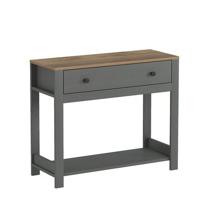 Pearson Console Table with Drawer - Anthracite/Walnut - With 2-Year Warranty