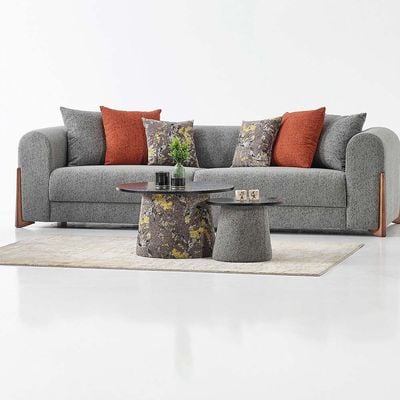 Everest Coffee Table and End Table-Black/ Grey