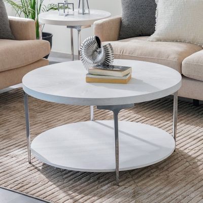 Mello Round Coffee Table - Grey/Silver - With 2-Year Warranty