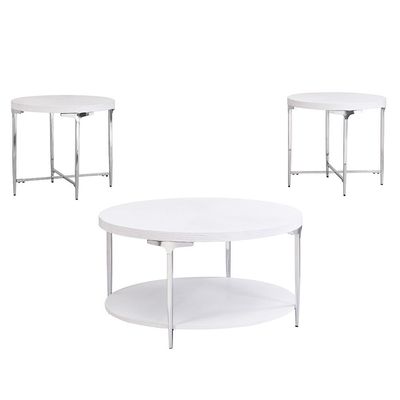 Mello Round Coffee Table - Grey / Silver