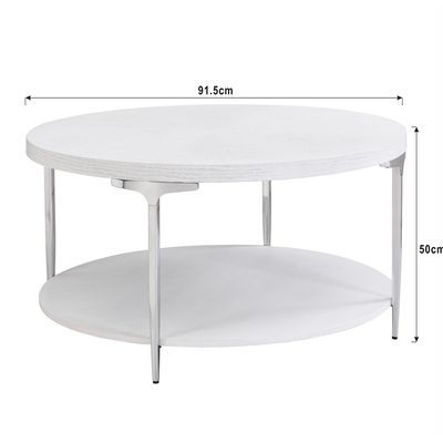 Mello Round Coffee Table - Grey / Silver