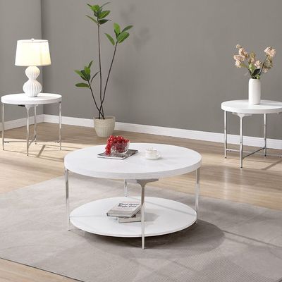 Mello Round Coffee Table - Grey / Silver