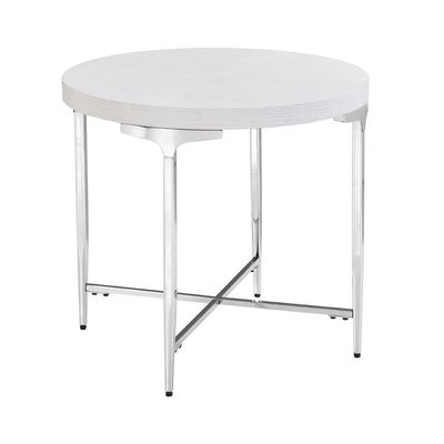 Mello Round End Table - Grey / Silver