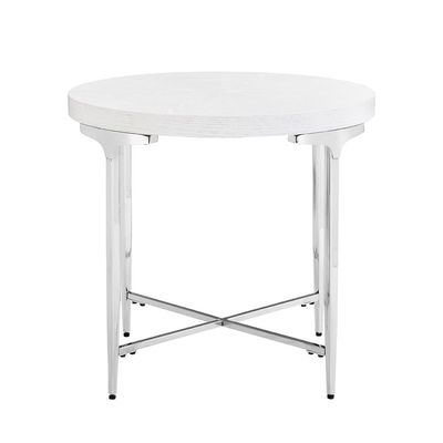 Mello Round End Table - Grey / Silver