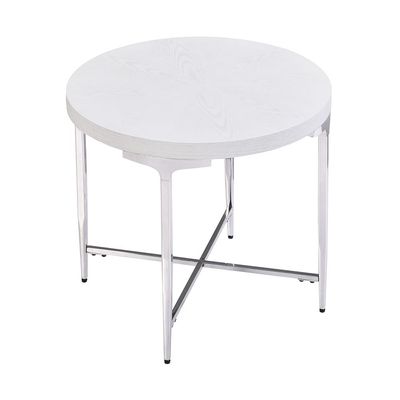 Mello Round End Table - Grey / Silver