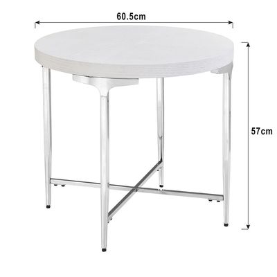 Mello Round End Table - Grey / Silver