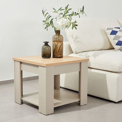 Cardano End Table - Natural/Champagne - With 2-Year Warranty