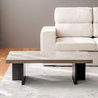 Pletora Coffee Table - Cement Grey / Dark Oak