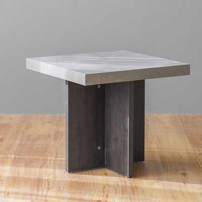 Pletora End Table - Cement Grey / Dark Oak