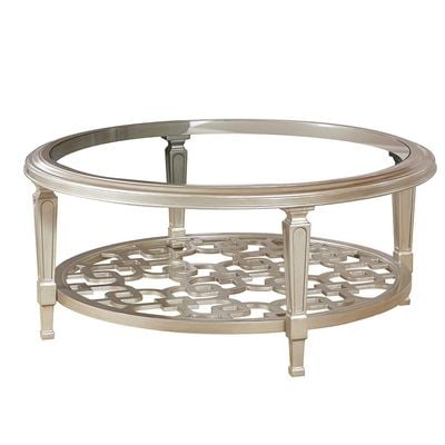 Arwanda Round Coffee Table - Brown/Glass - With 2-Year Warranty 