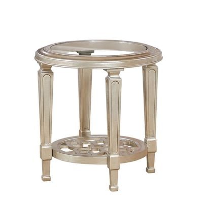 Arwanda End Table - Brown / Glass