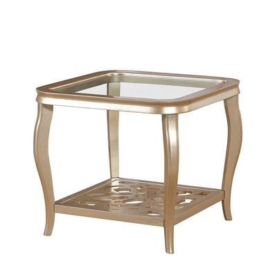 Granado End Table - Brown/Glass - With 2-Year Warranty 