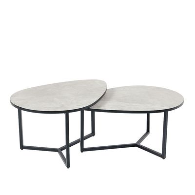 Kyona Set of 2 Coffee Table - Grey  / Black