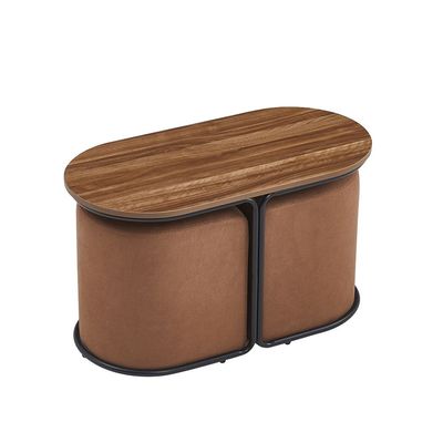 Belgium  1 + 2  Coffee Table with Stool  - Brown