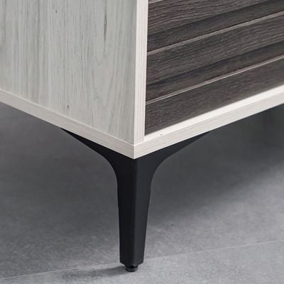 Nicosia Coffee Table with Storage - White Oak/Black - With 2-Year Warranty