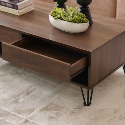 Rabat Coffee Table with Storage - Walnut/Black - With 2-Year Warranty