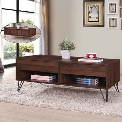 Rabat Coffee Table W/ Storage -  Walnut / Black