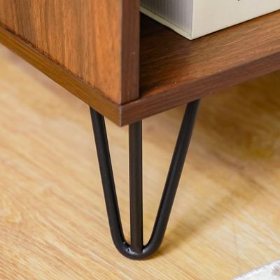 Rabat End Table with Storage - Walnut/Black - With 2-Year Warranty