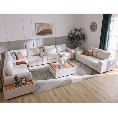 Odum Rectangular End Table with Storage - Grey/Natural Oak - With 2-Year Warranty
