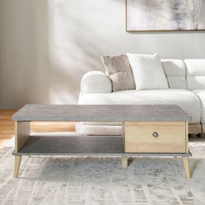 Eden Coffee Table - Oak & Cement - With 2-Year Warranty