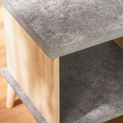 Eden End Table-Oak & Cement