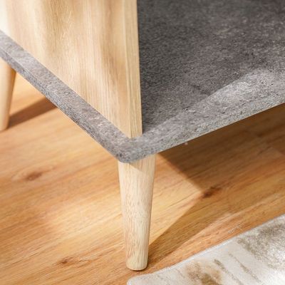 Eden End Table-Oak & Cement