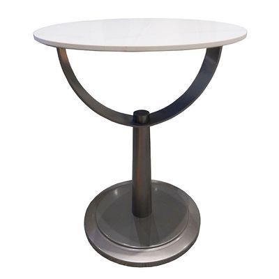 Dustin  End Table - White / Gunmetal Black