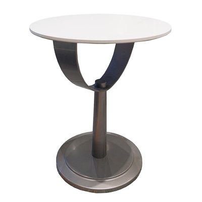 Dustin  End Table - White / Gunmetal Black