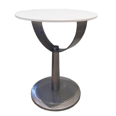 Dustin  End Table - White / Gunmetal Black