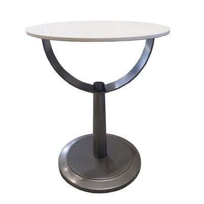 Dustin  End Table - White / Gunmetal Black