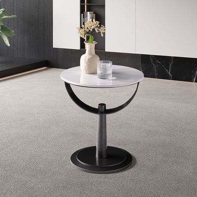 Dustin End Table - White/Gunmetal Black - With 2-Year Warranty