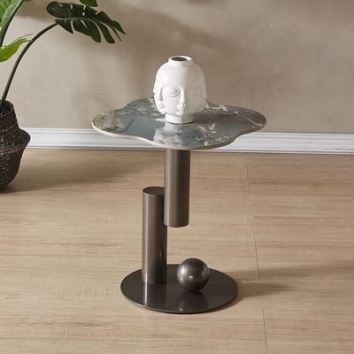 Roslin Side Table - Green/Antique Bronze - With 2-Year Warranty