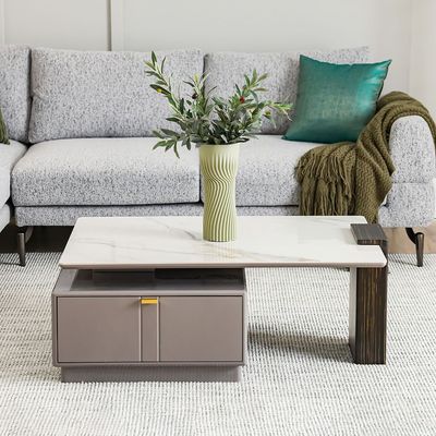 Forbes Coffee Table with Drawer - White/Grey - With 2-Year Warranty