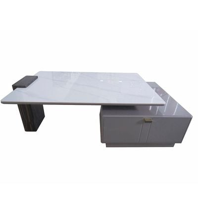 Forbes Coffee Table w/  Drawer - White / Grey