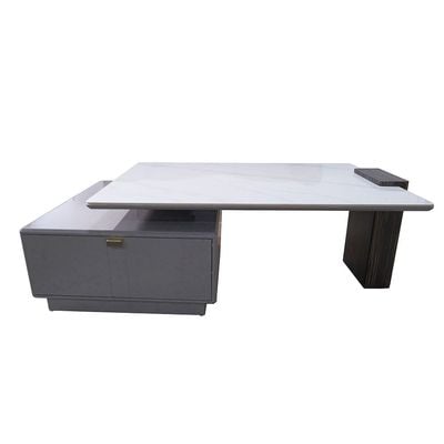 Forbes Coffee Table w/  Drawer - White / Grey