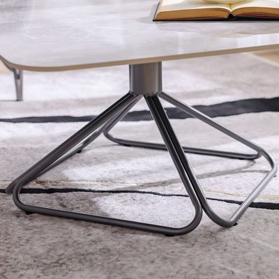 Parker Coffee Table - Set of 2 - Ivory/Grey/Gunmetal Black - With 2-Year Warranty