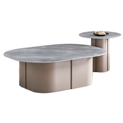 Linvel Set of 2 Coffee Table - Blue Stone / Light Grey