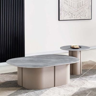 Linvel Set of 2 Coffee Table - Blue Stone / Light Grey