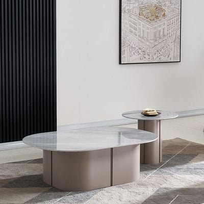 Linvel Set of 2 Coffee Table - Blue Stone / Light Grey