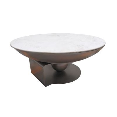 Riveror Set of  2 Round Coffee Table - Grey / Gunmetal Black