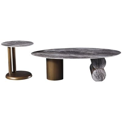 Cooper Set of  2 Coffee Table - Grey / Antique Bronze